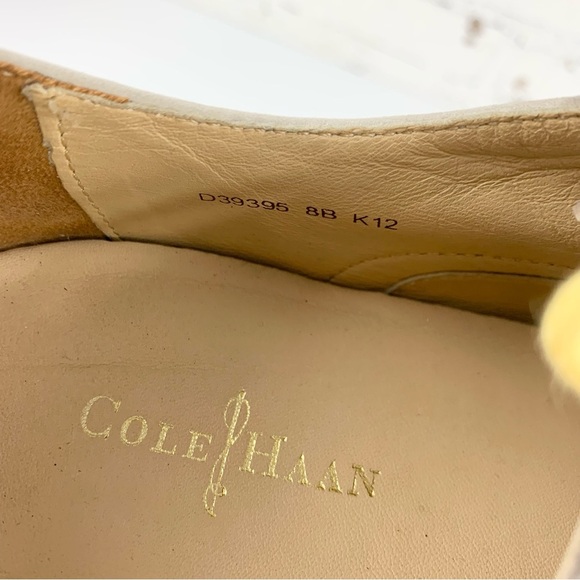 Cole Haan Gramercy Oxford Wingtip Laced Loafer Grey Suede Leather Shoes 8 - Picture 12 of 12